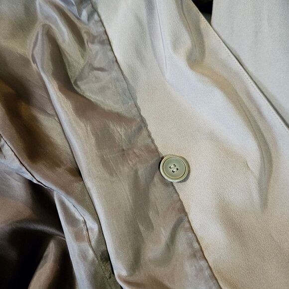 Jones New York Petite Moss Green Water Repellent Scandi Style Long Trench Coat 8 - Picture 10 of 13